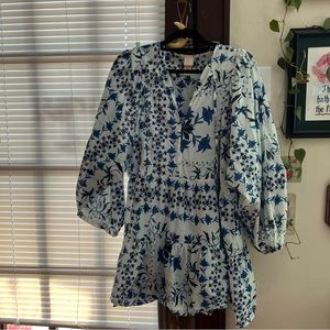 H&M Blue patterned boho mini